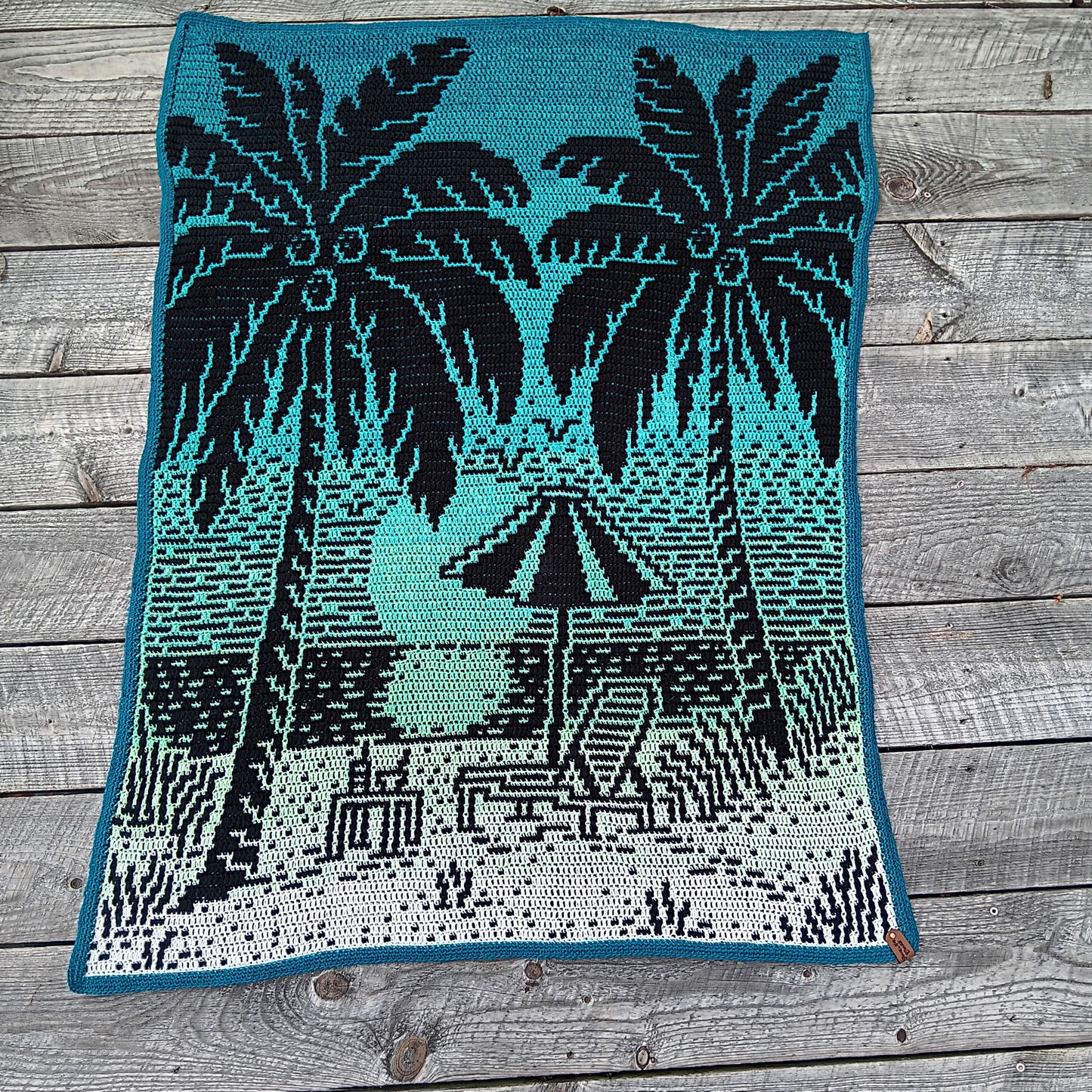 Tropical Treat Overlay Mosaic Crochet Throw Blanket Pattern