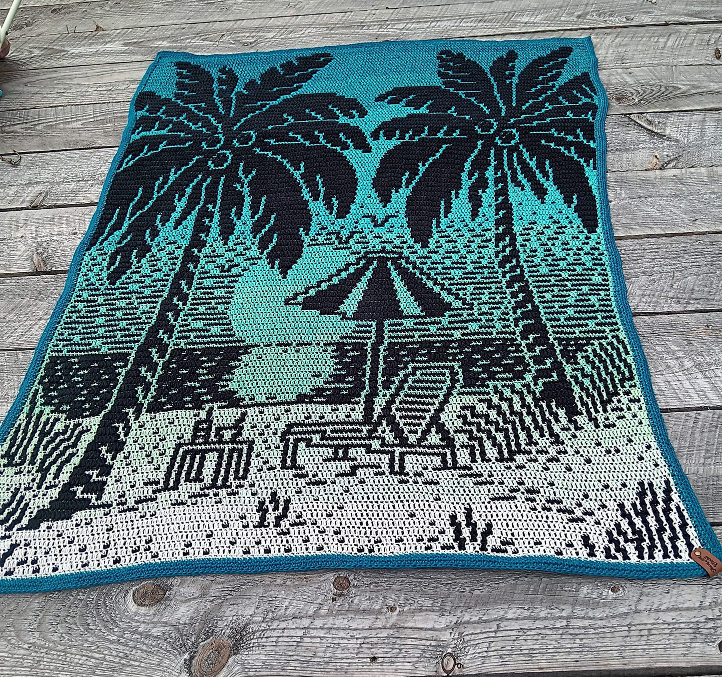 Tropical Treat Overlay Mosaic Crochet Throw Blanket Pattern