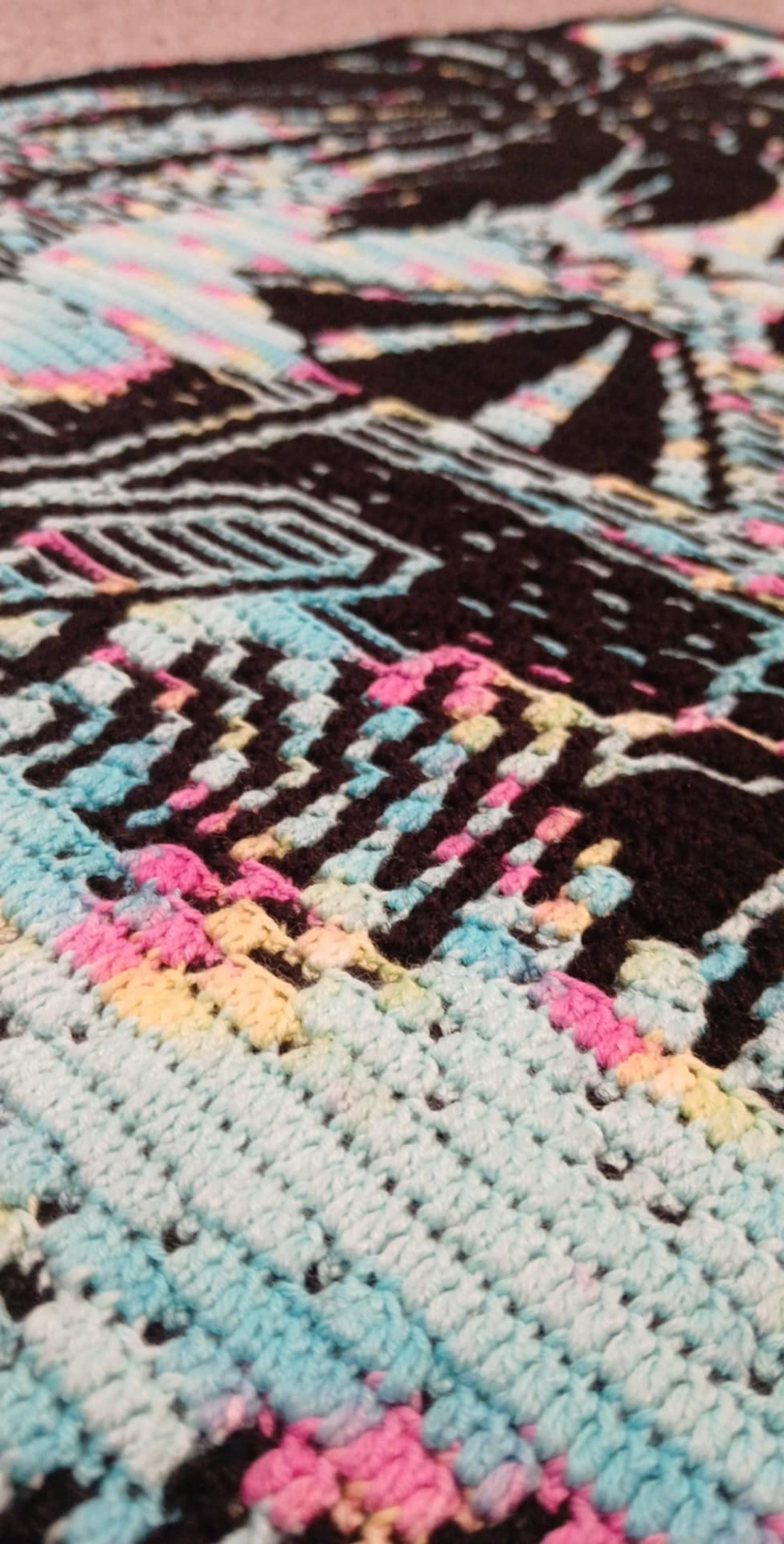 Tropical Treat Overlay Mosaic Crochet Throw Blanket Pattern