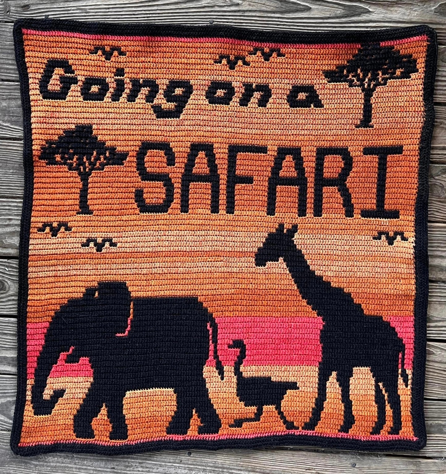 Going On A Safari Overlay Mosaic Crochet Baby Blanket Pattern