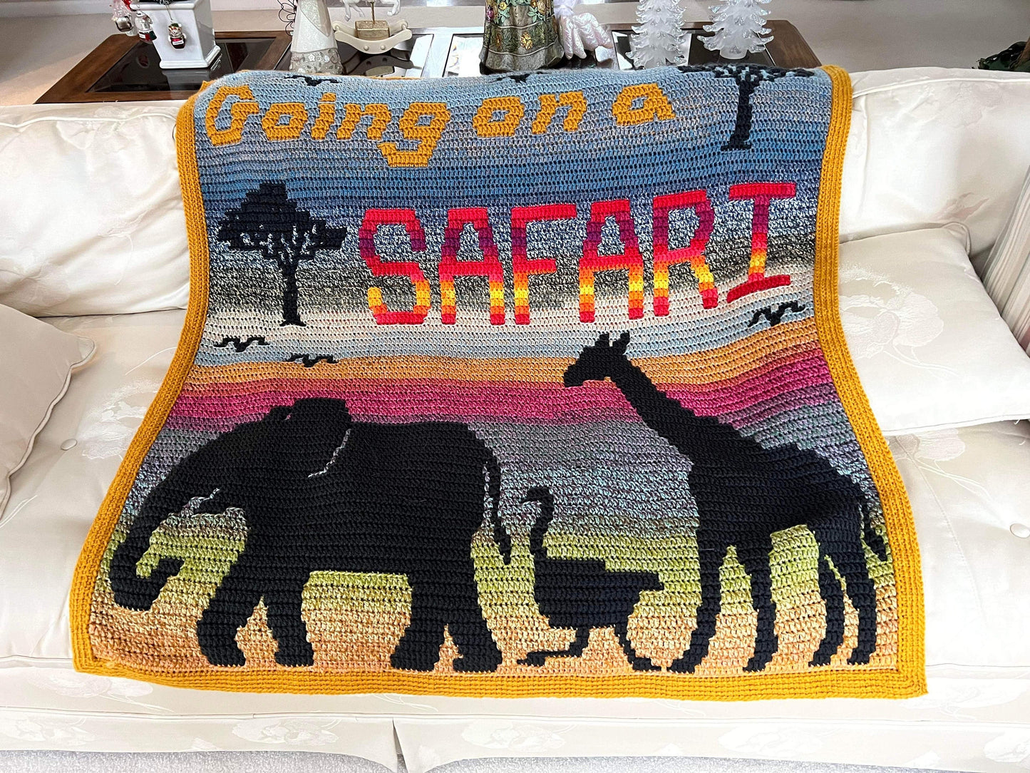 Going On A Safari Overlay Mosaic Crochet Baby Blanket Pattern