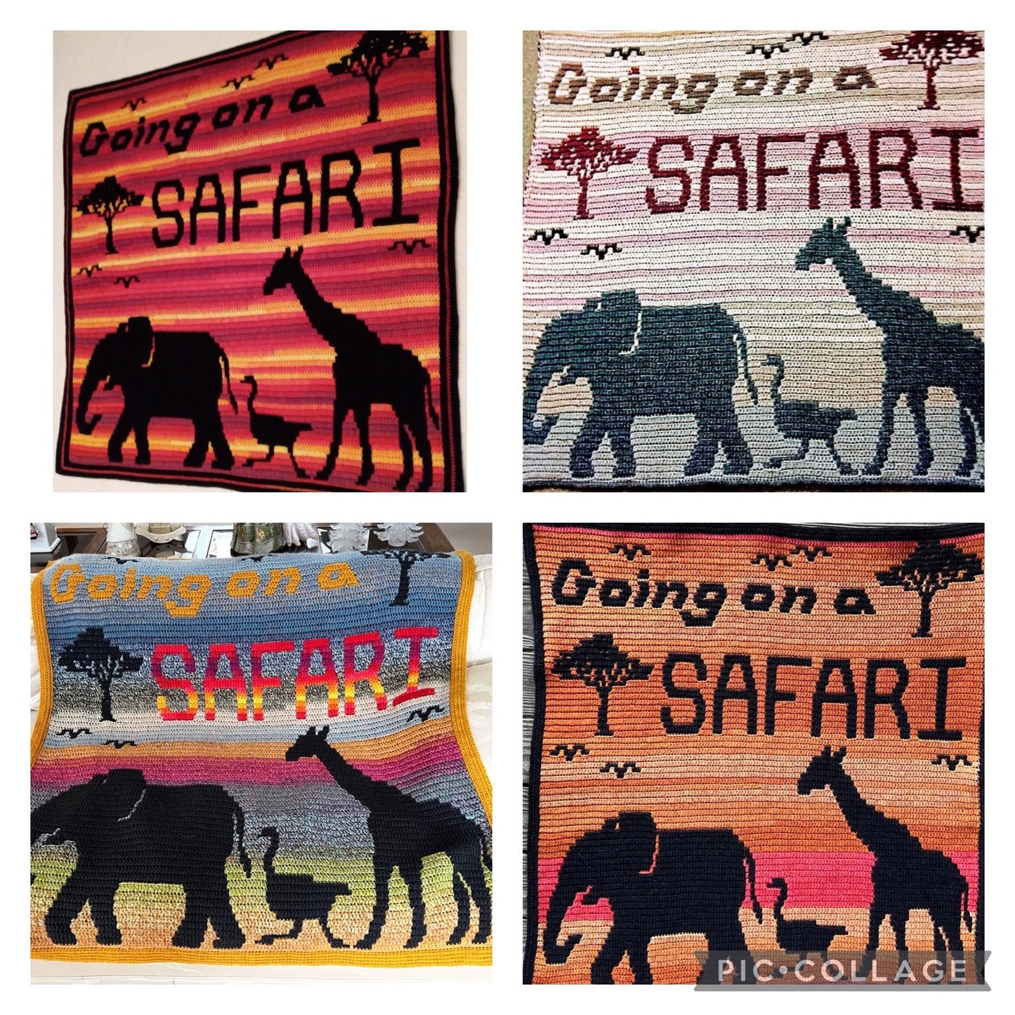 Going On A Safari Overlay Mosaic Crochet Baby Blanket Pattern