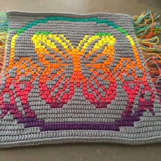 Bountiful Butterflies Overlay Mozaïek Haakkussen Patroon (inclusief NL)