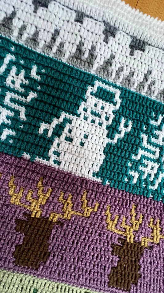 Mozaïekpatroon Snow Days Overlay voor tafellopers, dekens, kussens, enz.