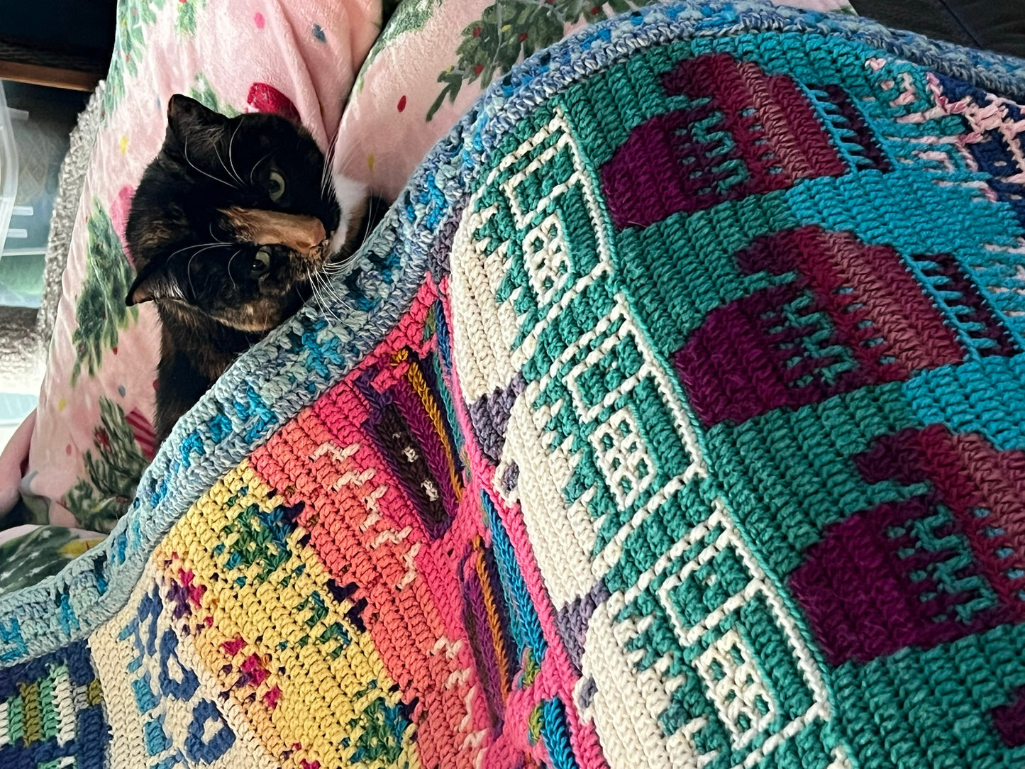 Mozaïekpatroon Snow Days Overlay voor tafellopers, dekens, kussens, enz.