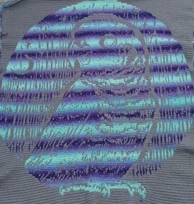 Patroon voor Little Green Feather Green Cheek Conure Overlay Mosaic Haakdeken (Inclusief NL)