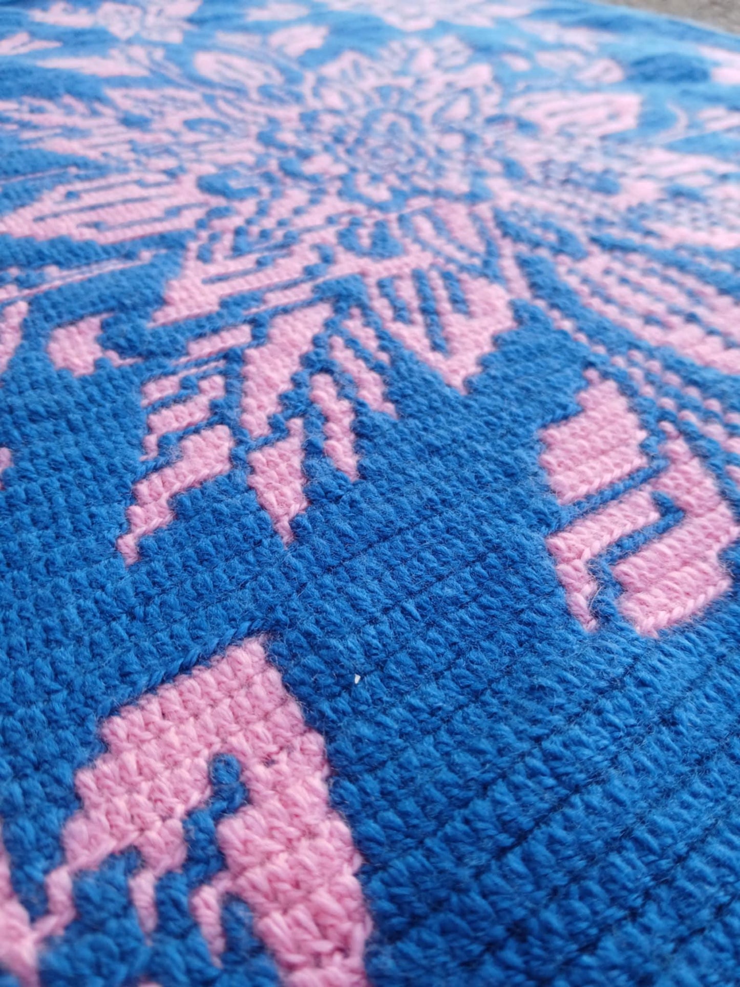 Nordic Bloom Overlay Mosaic Crochet Floral Blanket Pattern