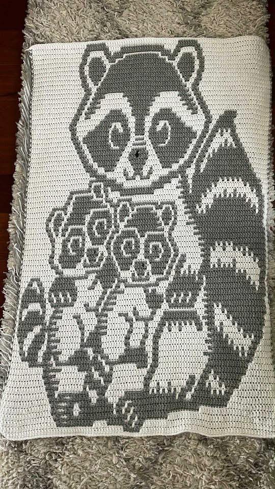 Baby Bandits Overlay Mosaic Crochet Baby/Toddler Blanket Pattern