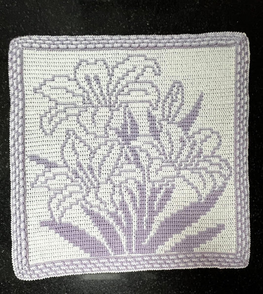 Lovely Lilies Overlay Mosaic Crochet Baby Blanket or Wallhanging Pattern