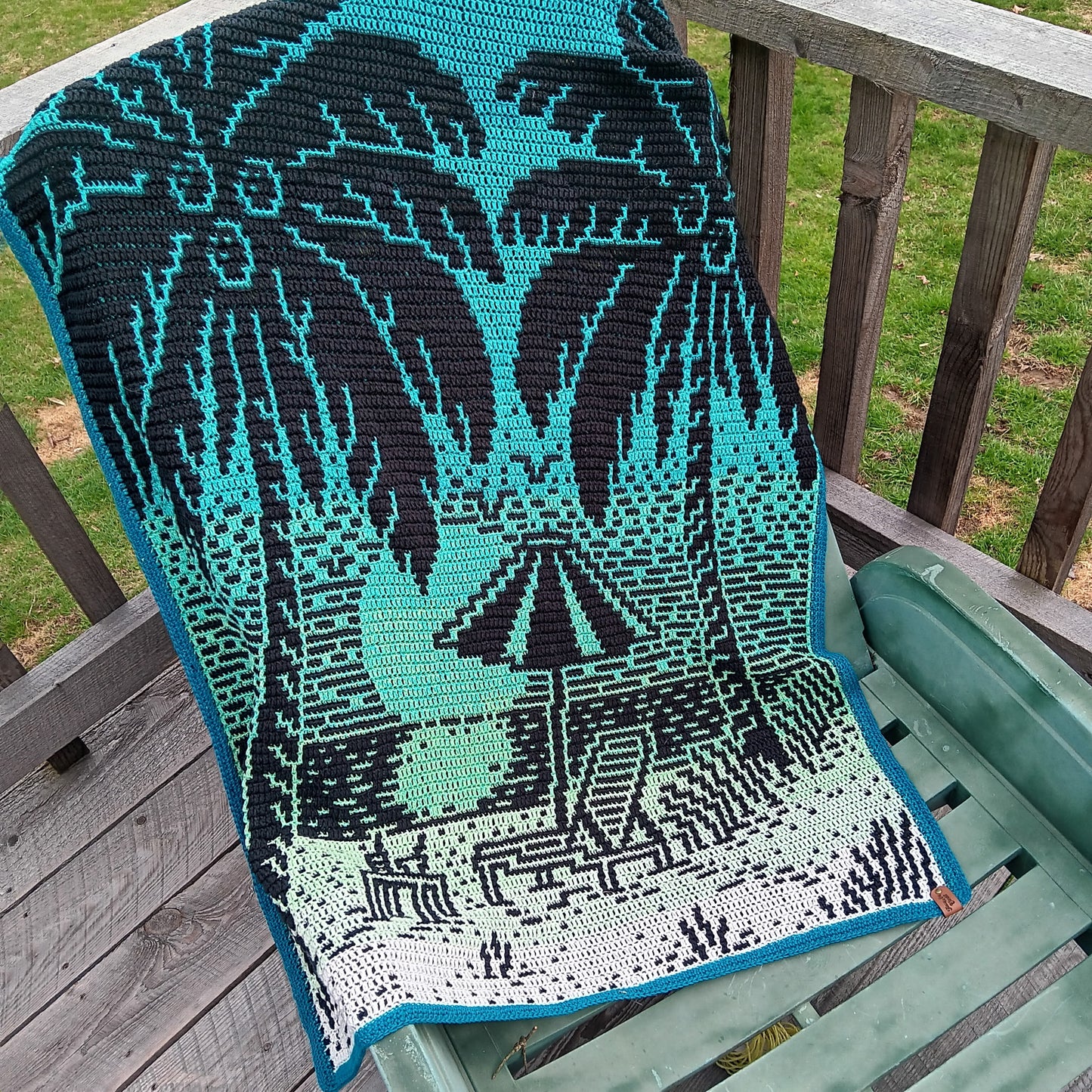 Tropical Treat Overlay Mosaic Crochet Throw Blanket Pattern