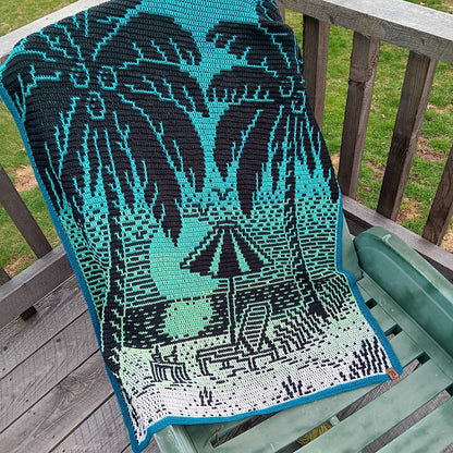 Tropical Treat Overlay Mosaic Crochet Throw Blanket Pattern