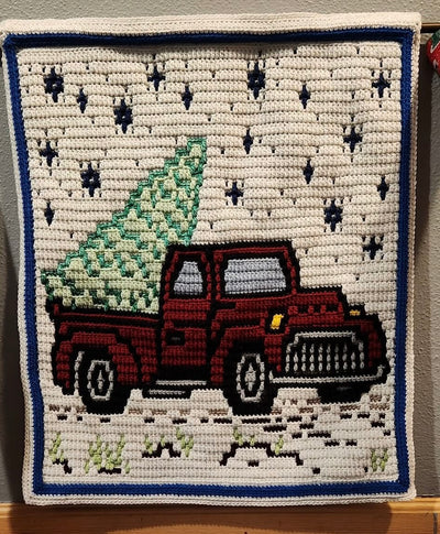Holiday Delivery Overlay Mosaic Crochet Wall Hanging Pattern