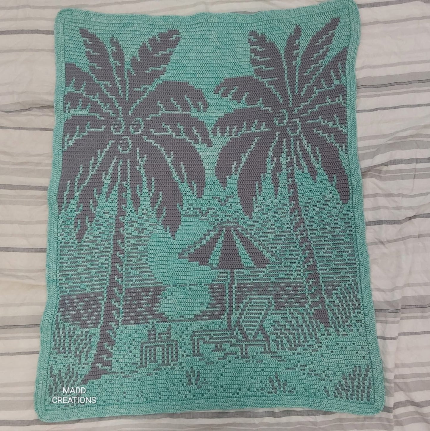 Tropical Treat Overlay Mosaic Crochet Throw Blanket Pattern