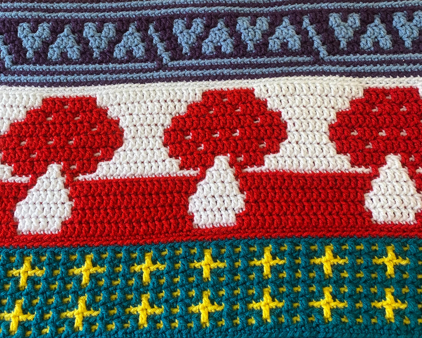 Cottagecore Overlay Mosaic Crochet Blanket Pattern