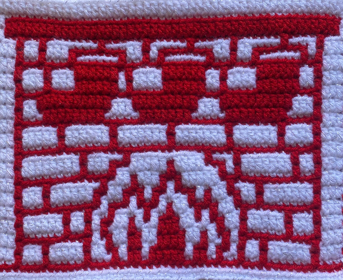 Festive Fireplace Overlay Mosaic Crochet Pattern