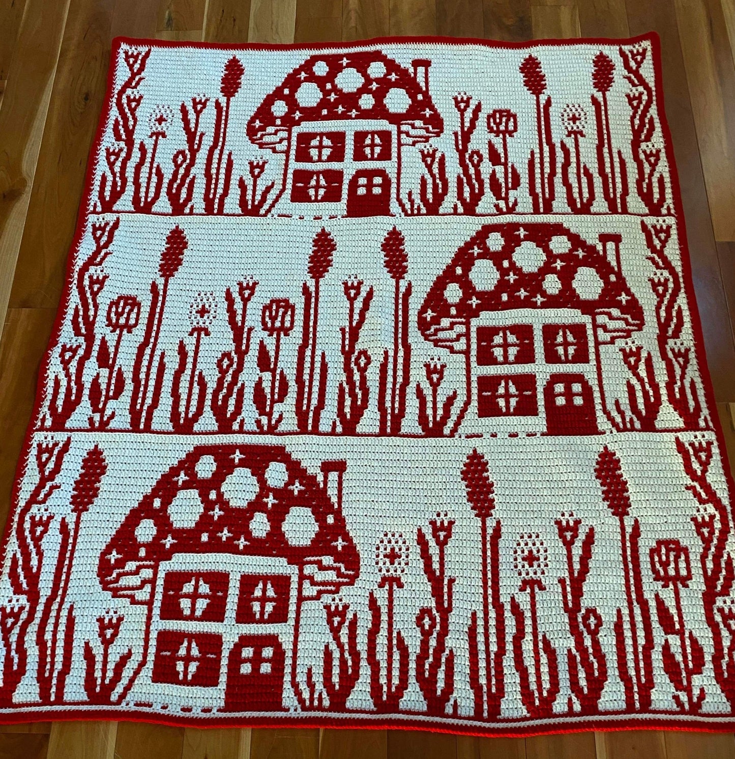 Mushroom Cottage Overlay Mosaic Pattern