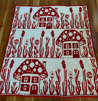 Mushroom Cottage Overlay Mosaic Pattern