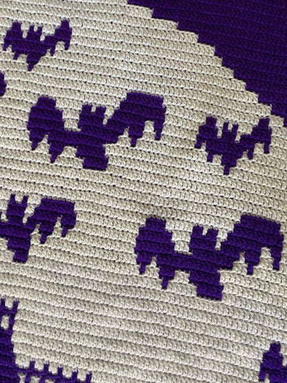 Haunted Hilltop Horror House Overlay Mosaic Crochet Pattern