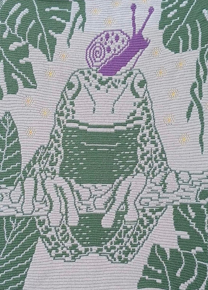 Forest Frog Overlay Mosaic Crochet Blanket Pattern