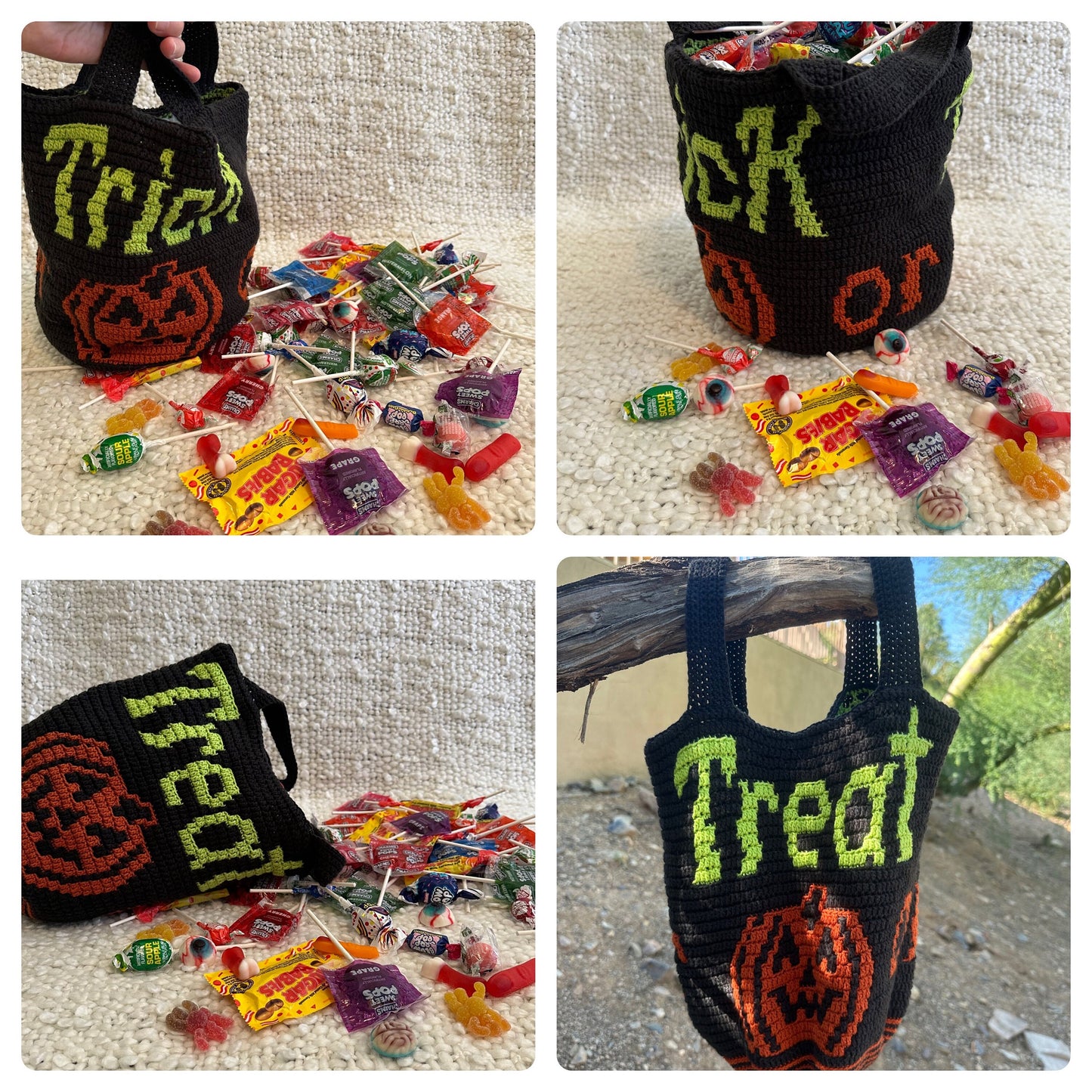 Terrifying Treat Tote Overlay Mosaic Crochet Bag Pattern