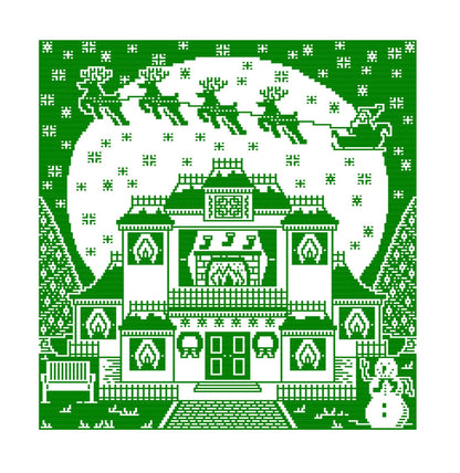 Heartwarming Hilltop Holiday House Overlay Mosaic Crochet Blanket Pattern