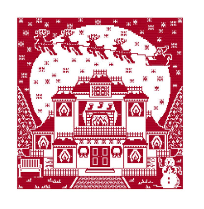 Heartwarming Hilltop Holiday House Overlay Mosaic Crochet Blanket Pattern