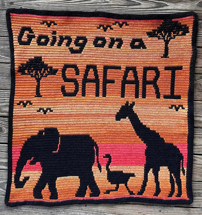 Going On A Safari Overlay Mosaic Crochet Baby Blanket Pattern