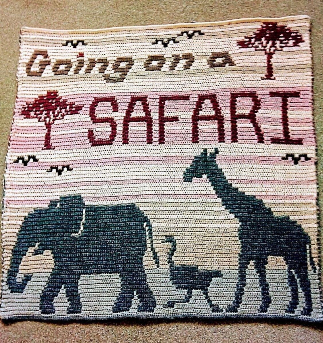 Going On A Safari Overlay Mosaic Crochet Baby Blanket Pattern