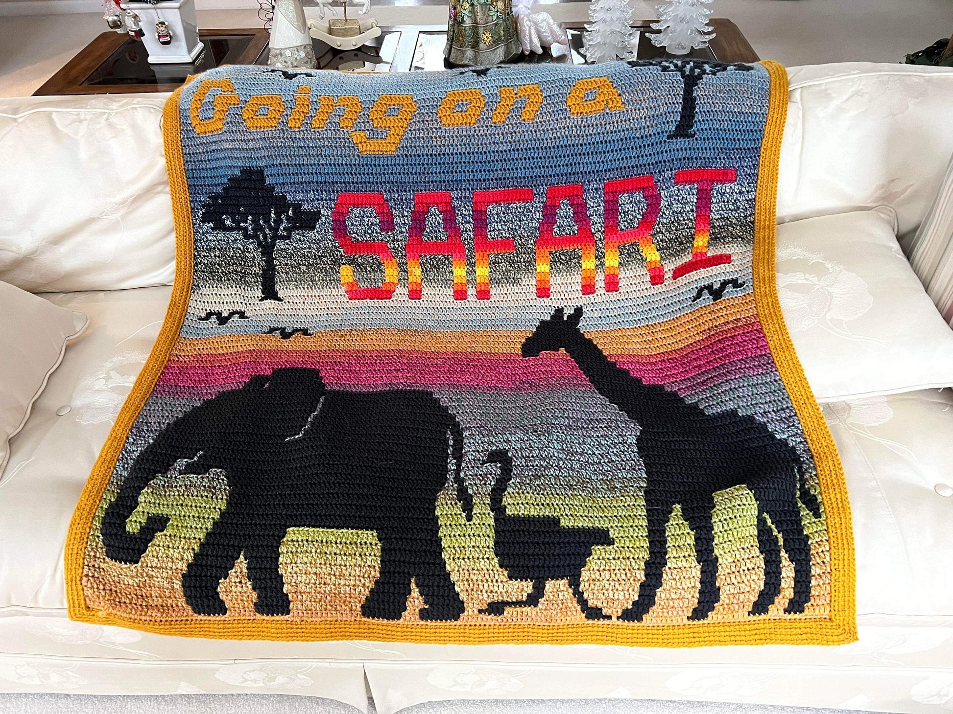 Going On A Safari Overlay Mosaic Crochet Baby Blanket Pattern