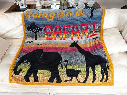 Going On A Safari Overlay Mosaic Crochet Baby Blanket Pattern