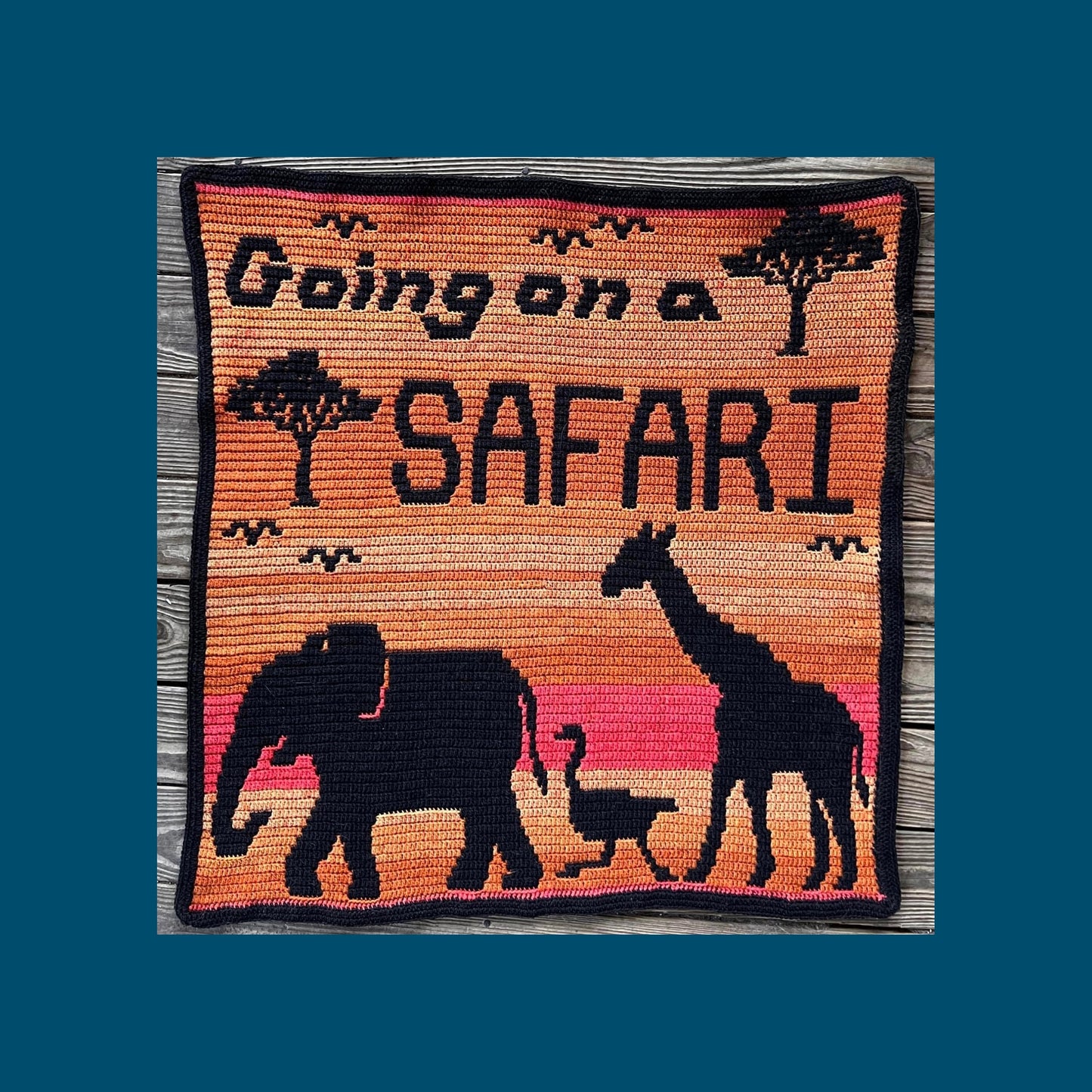 Going On A Safari Overlay Mosaic Crochet Baby Blanket Pattern