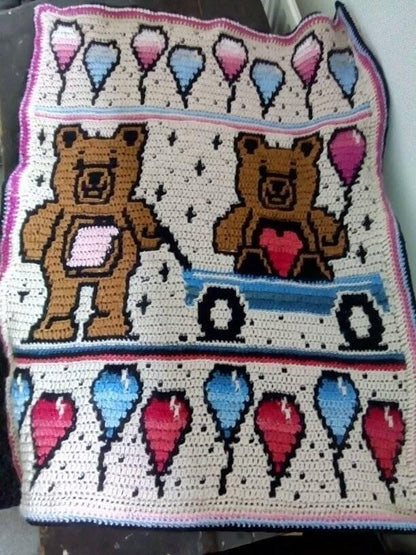 Teddy Bear Parade Overlay Mosaic Crochet Pattern