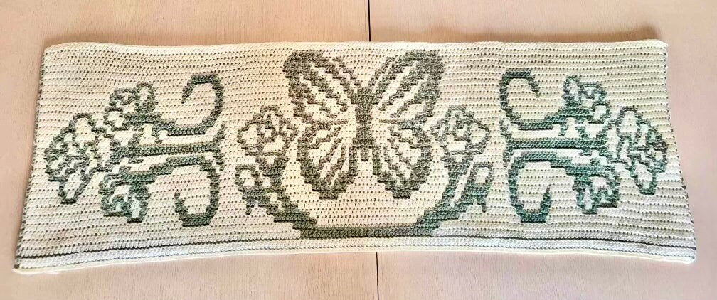 Bountiful Butterflies Overlay Mosaic Table Runner Crochet Pattern