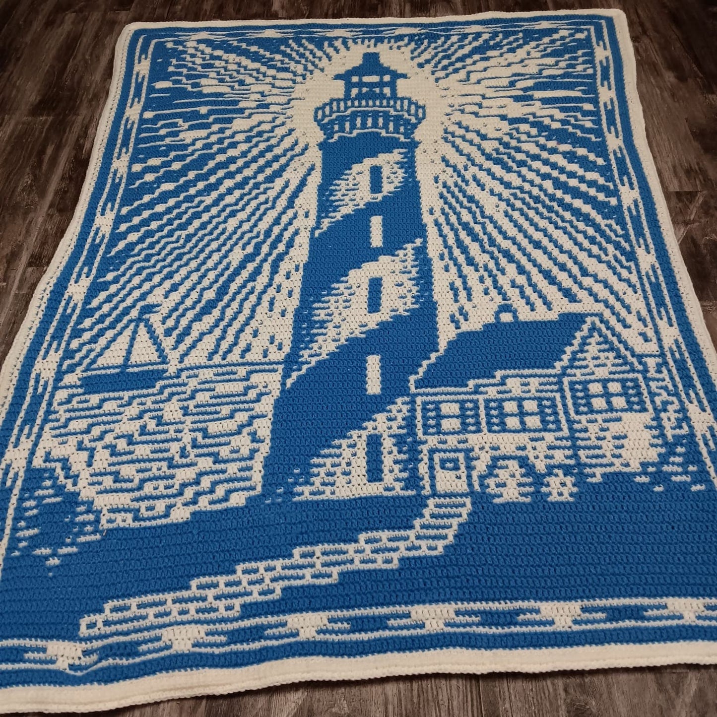 Lonely Lighthouse Overlay Mosaic Crochet Blanket Pattern