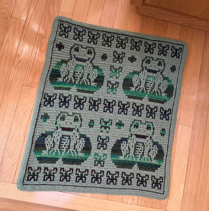 At Froggy Pond Overlay Mosaic Crochet Baby Blanket Pattern Set