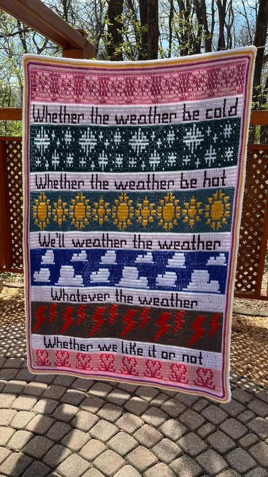 Whatever The Weather Overlay Mosaic Crochet Throw Pattern