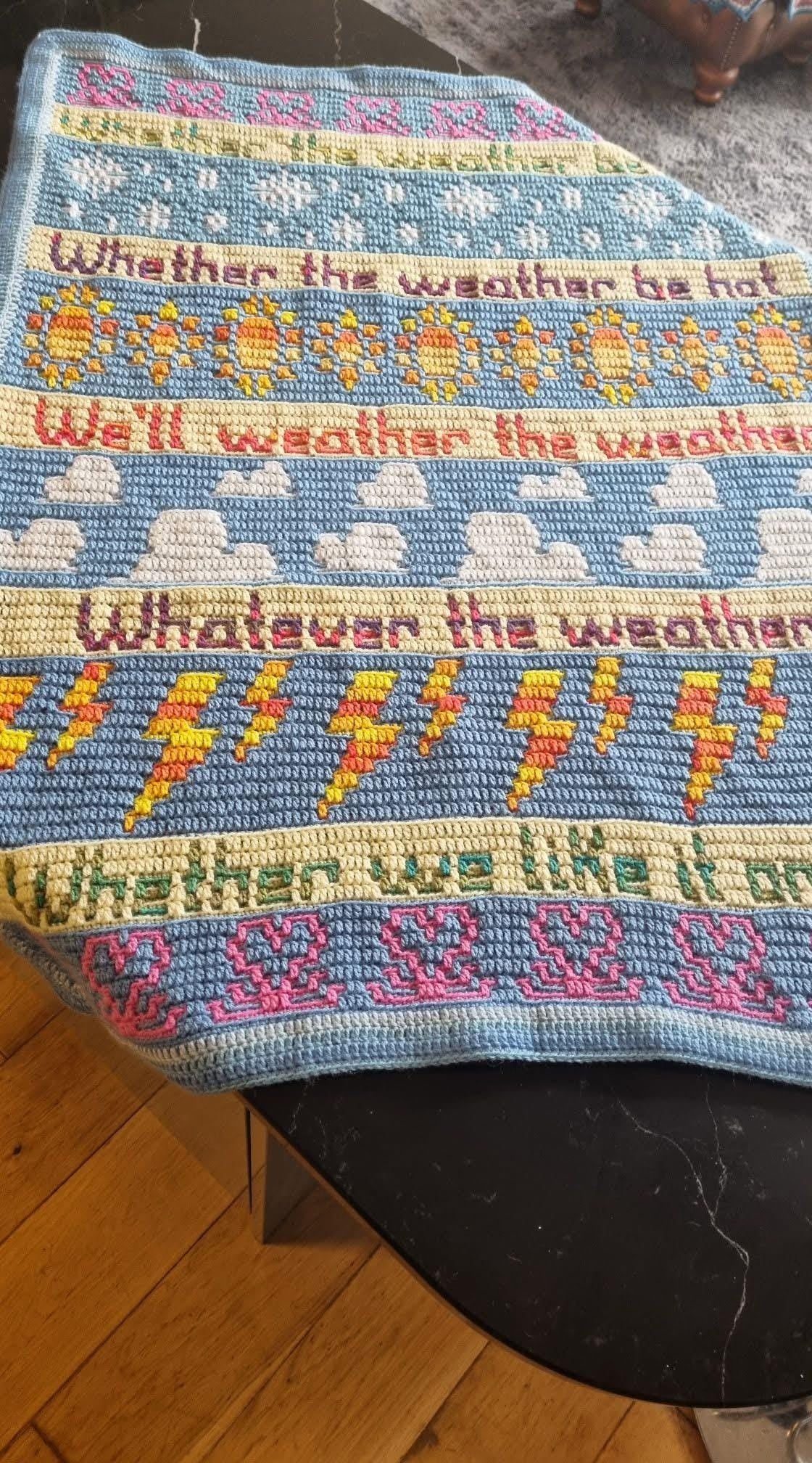 Whatever The Weather Overlay Mosaic Crochet Throw Pattern
