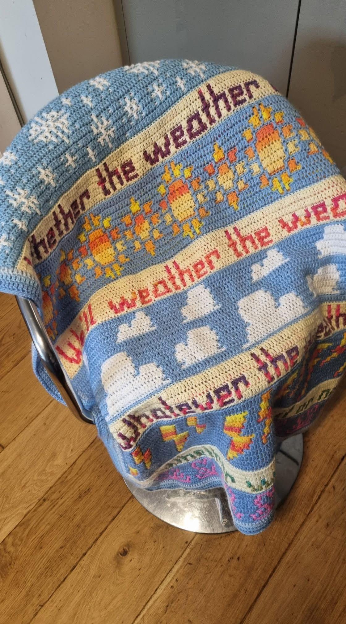 Whatever The Weather Overlay Mosaic Crochet Throw Pattern
