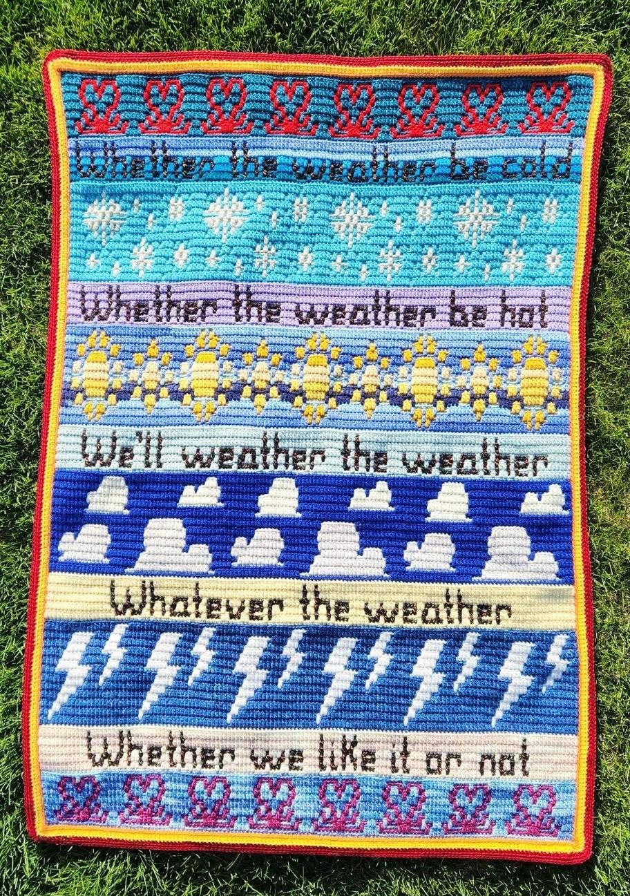 Whatever The Weather Overlay Mosaic Crochet Throw Pattern