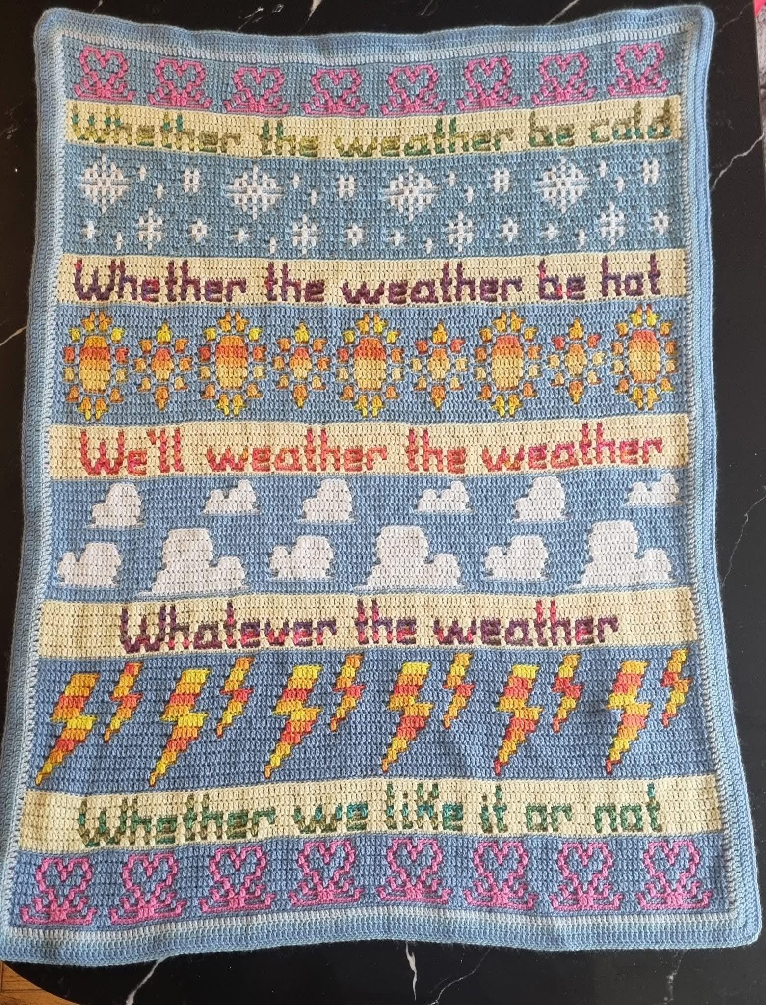 Whatever The Weather Overlay Mosaic Crochet Throw Pattern