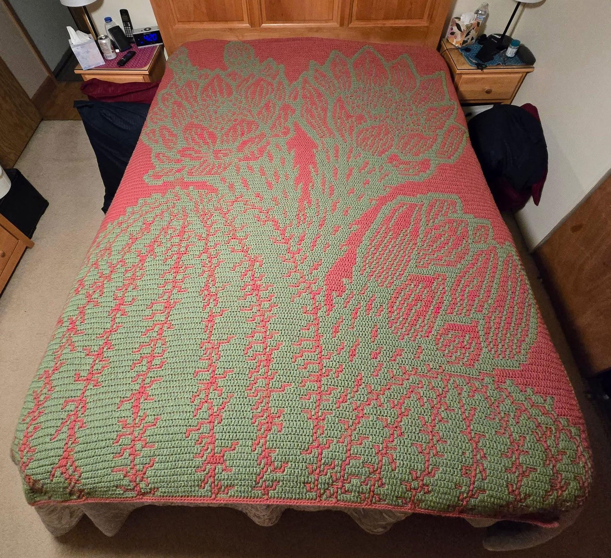 Sonoran Blossom Overlay Mosaic Crochet Blanket Pattern