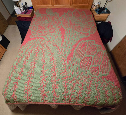 Sonoran Blossom Overlay Mosaic Crochet Blanket Pattern