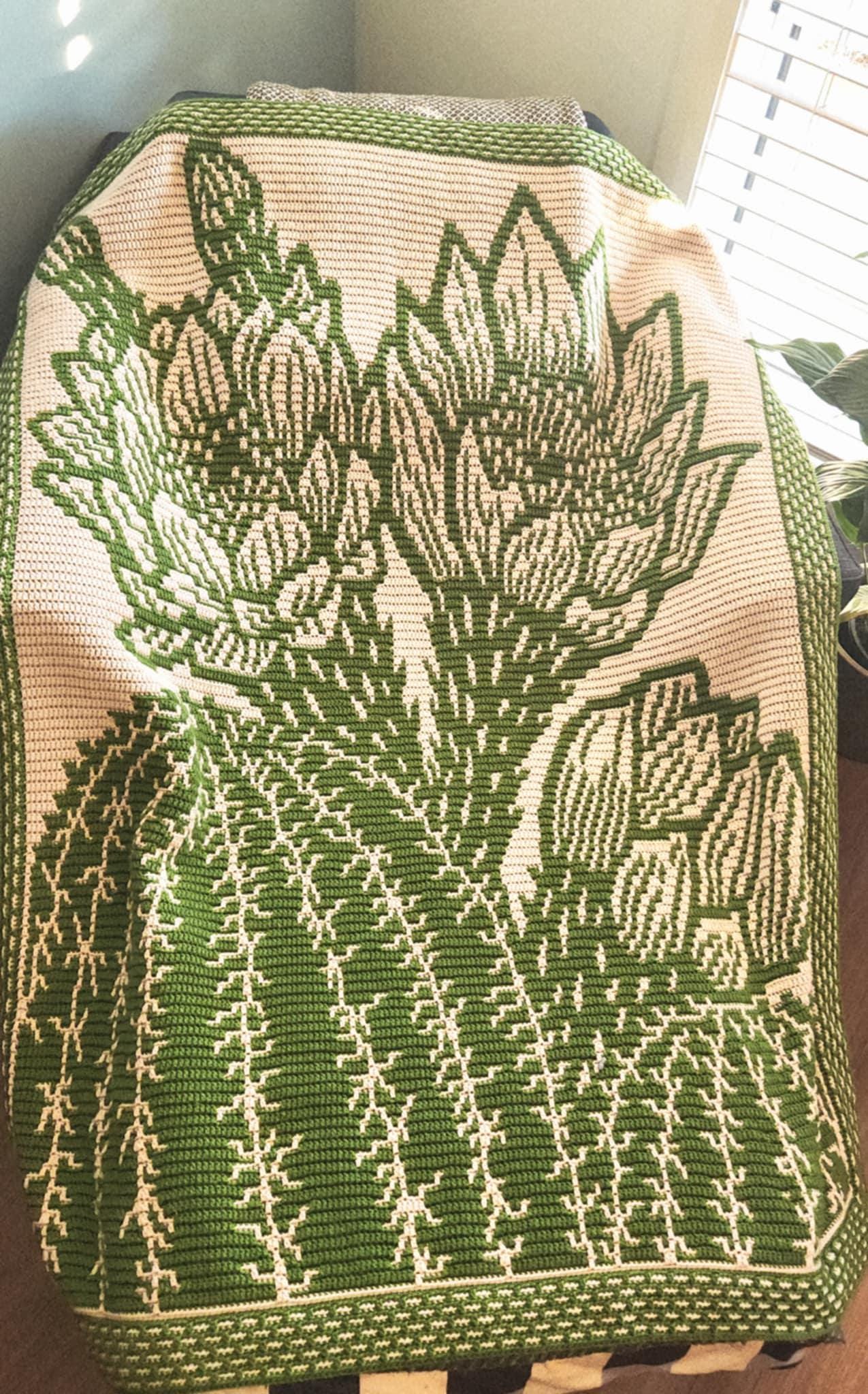 Sonoran Blossom Overlay Mosaic Crochet Blanket Pattern