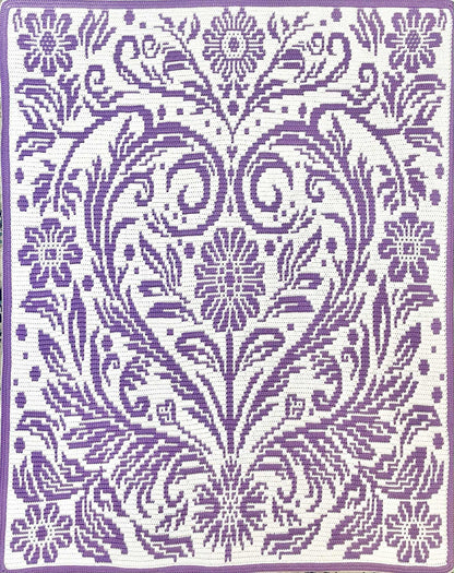 Hidden Hearts Overlay Mosaic Crochet Blanket Pattern