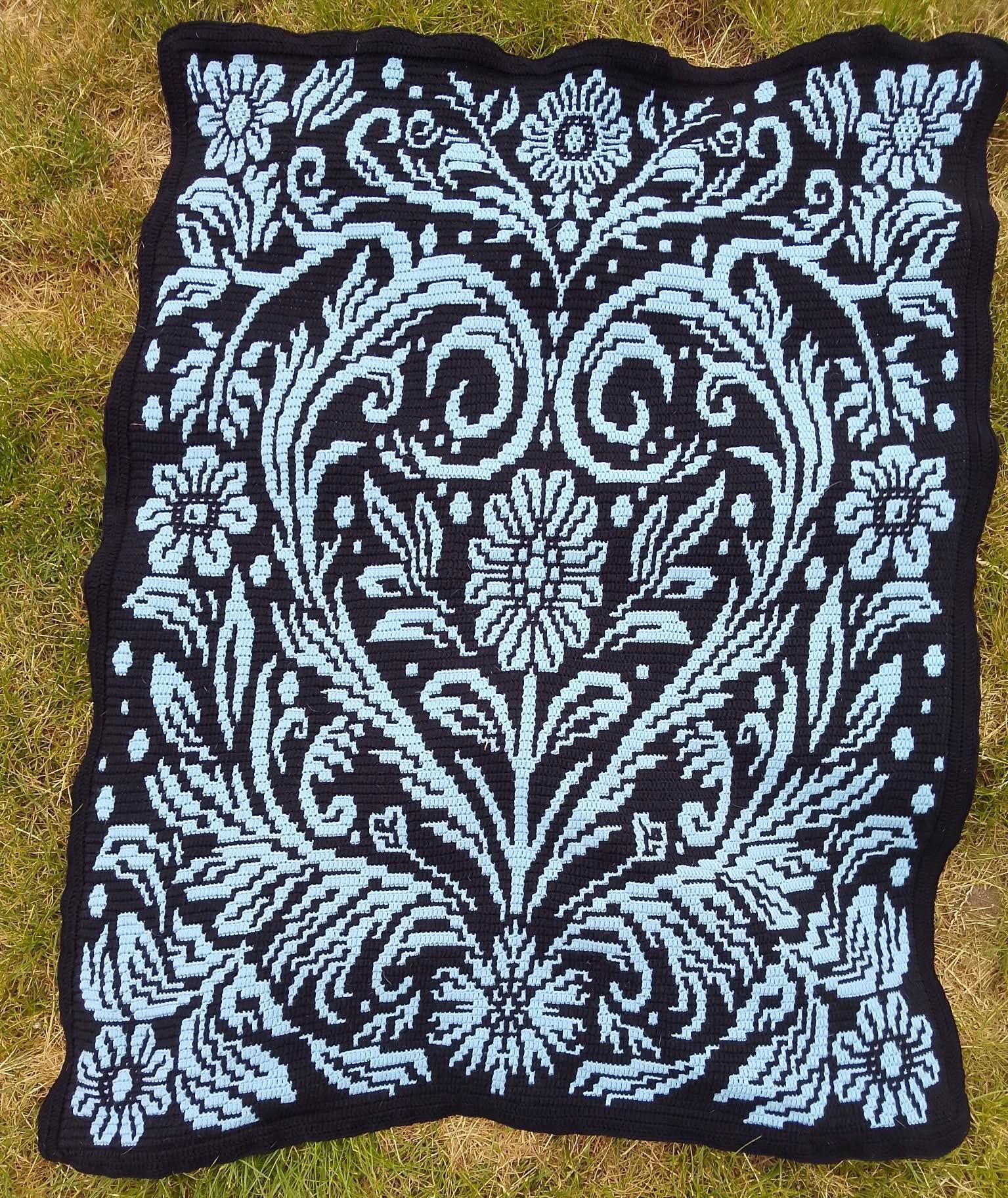 Hidden Hearts Overlay Mosaic Crochet Blanket Pattern
