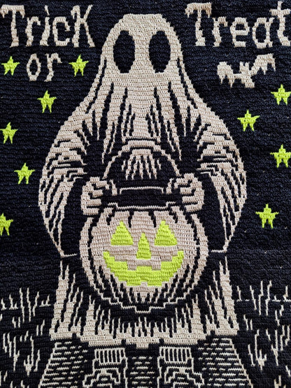 Trick Or Treat Terror Overlay Mosaic Crochet Throw Blanket Pattern
