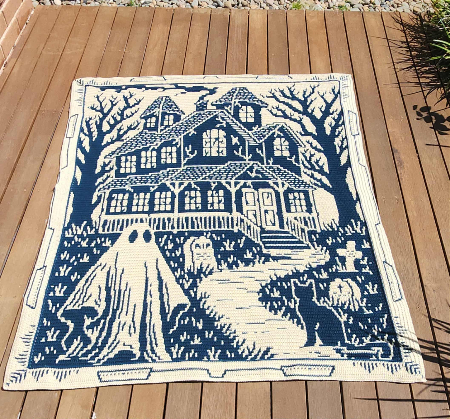 Phantom Manor Overlay Mosaic Crochet Blanket Pattern