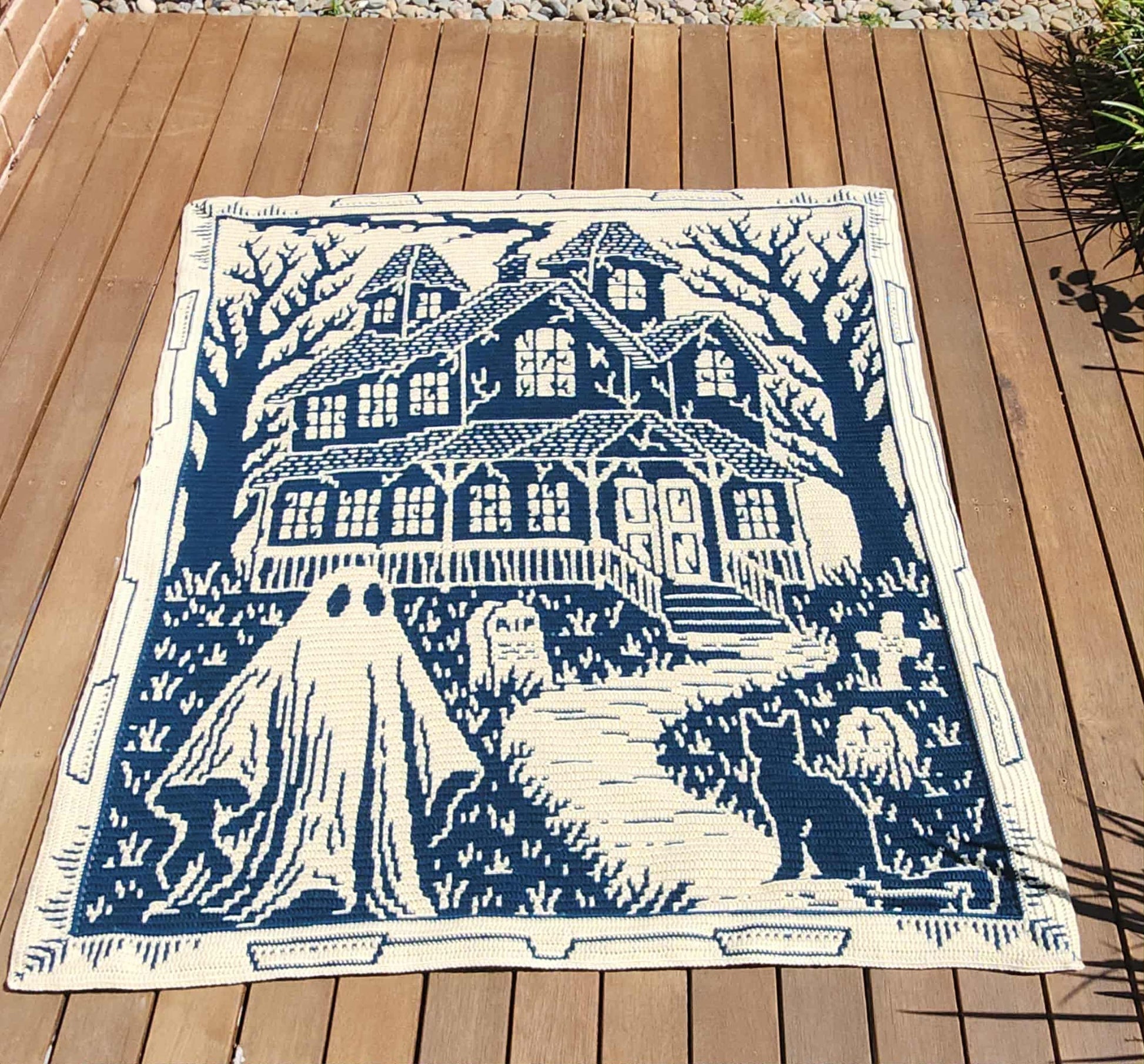 Phantom Manor Overlay Mosaic Crochet Blanket Pattern