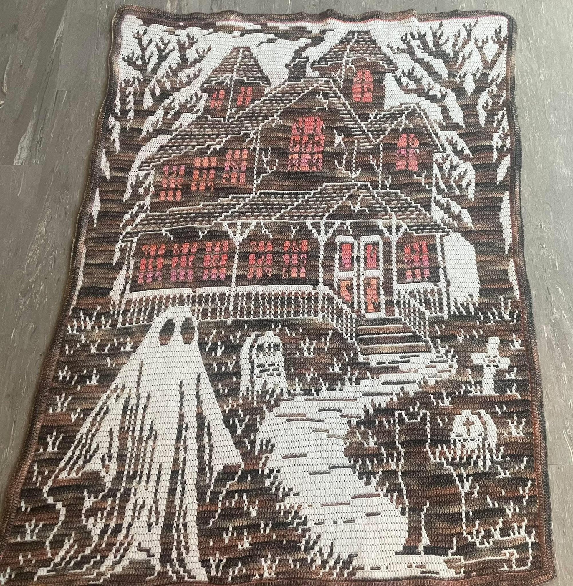 Phantom Manor Overlay Mosaic Crochet Blanket Pattern