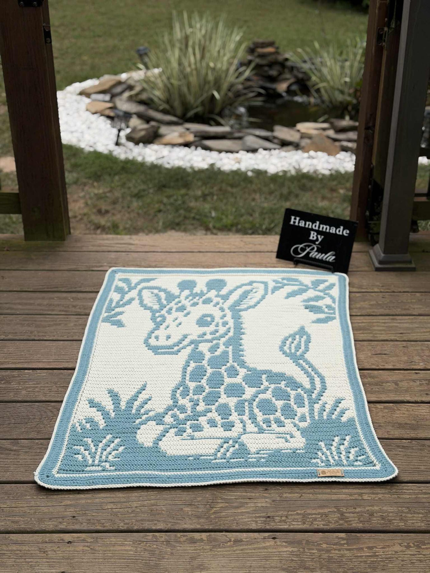 Little Sprout Giraffe Overlay Mosaic Baby Blanket Crochet Pattern
